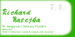 richard matejka business card